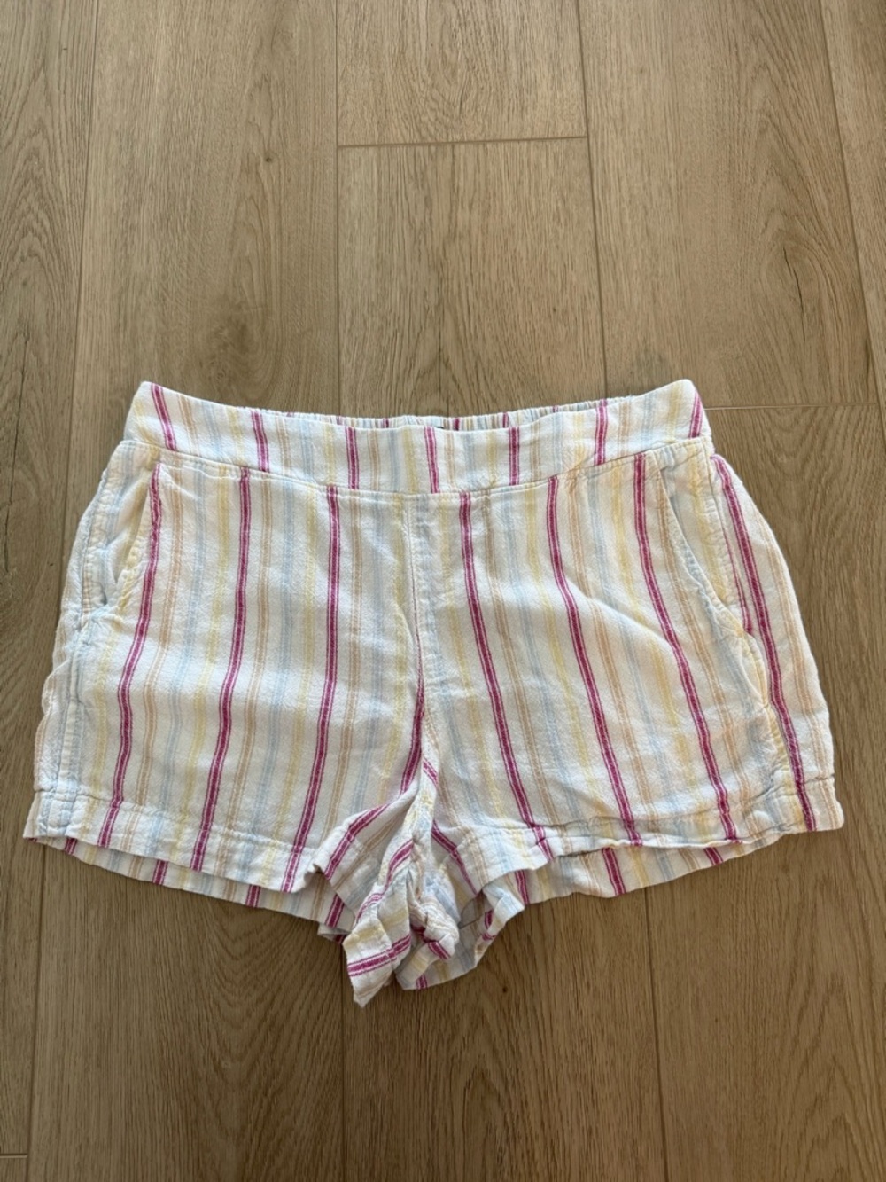Colorful Striped Women’s Shorts With Pockets